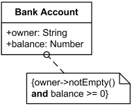 Constraint in a note symbol.