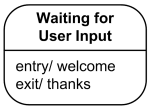 Simple state Waiting for Customer Input with name and internal activities compartments.