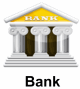 Use case actor shown as custom bank icon.